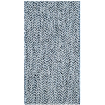 Safavieh 2 ft. x 3 ft. 7 in. Courtyard Power Loomed Accent Area Rug Navy & Grey CY8022-36821-2